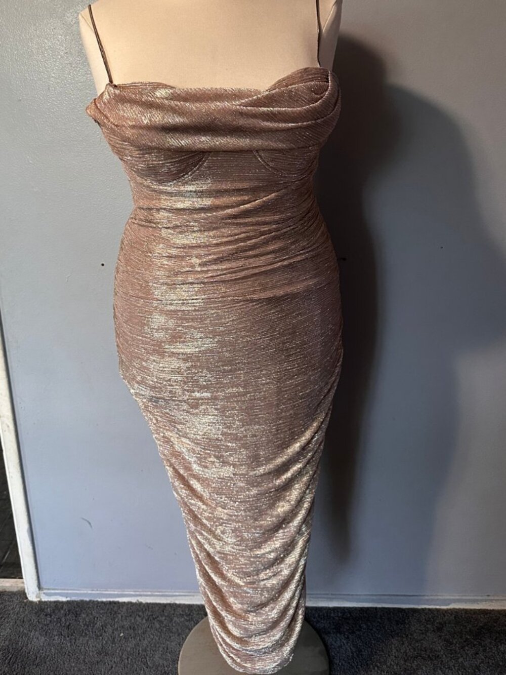 Lizz Blush Metallic Gown JLUXLABEL XXL